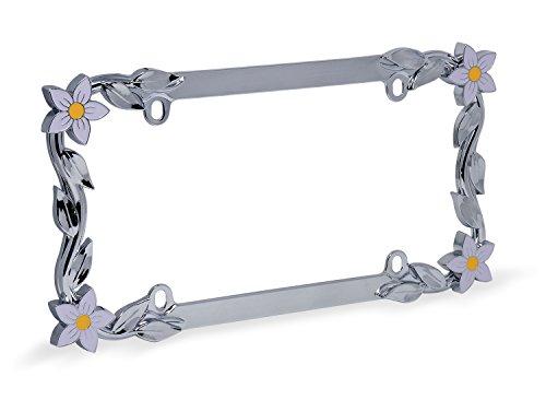 Cruiser Accessories 19130 Daisy License Plate Frame, Chrome/Painted