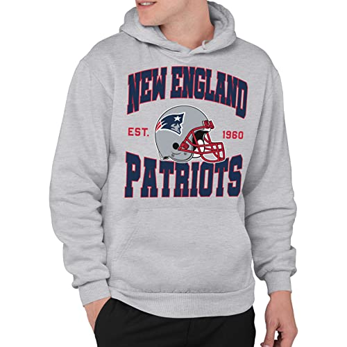 Junk Food Clothing x NFL - New England Patriots - Team Helmet - Unisex Adult Pullover Fleece Hoodie for Men and Women - Size X-Large