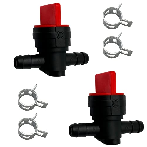 LETAYAR Polymer 1/4' Inline Fuel Cut Off Valve Shut Off Valve Straight Gas Valve with Clamps
