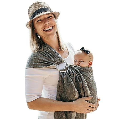 Hip Baby Wrap Ring Sling Baby Carrier for Infants and Toddlers - Beautiful, 100% Soft Cotton Baby Wraps Carrier For Babies 8-35 lbs - Perfect Baby Shower Gifts Moms And Dads - Nursing Cover (Midnight)