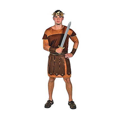 Adult’s Roman Soldier Costume - 4 Pieces, Includes Tunic, Belt and Cuffs - Easter Pageant and Halloween Costume