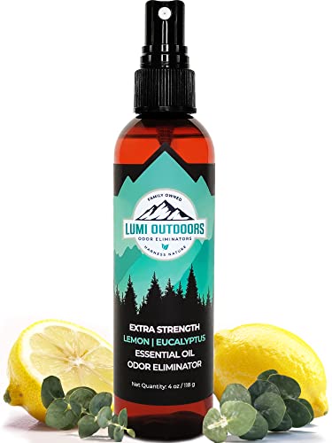 Lumi Outdoors Shoe Deodorizer & Foot Odor Eliminator Spray - Natural Shoe Smell Remover - Extra Strength Eucalyptus Lemongrass Freshener