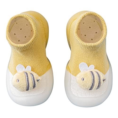 Baby Boys Girls Rubber Sole Indoor Outdoor First Walking Slippers Breathable Cotton Mesh Walking Shoes for Infant Girls Boys Halloween Gifts for Baby