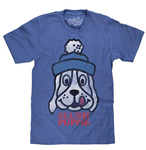 Tee Luv Slush Puppie T-Shirt - Blue Slush Puppie Logo Shirt (Large) Heather Blue