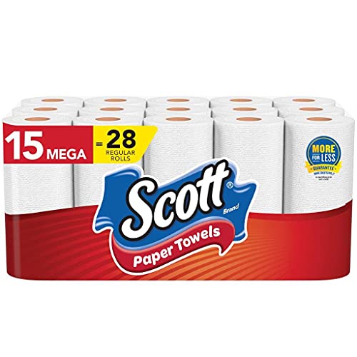 Scott Paper Towels, Choose-A-Sheet - 30 Mega Rolls = 56 Regular Rolls (102 Sheets Per Roll), 15 Count (Pack of 2)