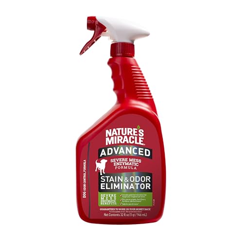 Nature's Miracle Advanced Dog Stain and Odor Eliminator Spray, Severe Mess Enzymatic Formula, 32 fl oz