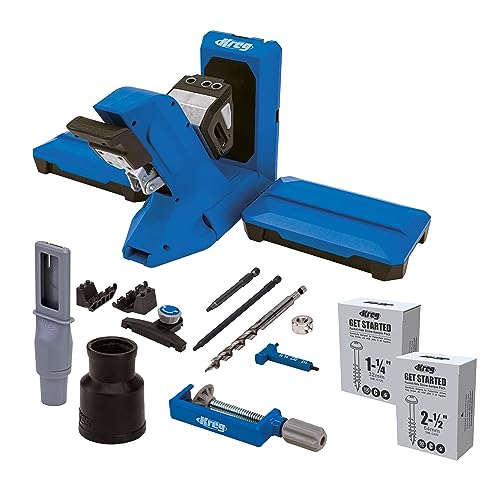 Kreg Tool KPHJ720PRO Pocket-Hole Jig 720 PRO - Easy Clamping & Adjusting - Includes Durable Kreg Pocket-Hole Screws - For Materials 1/2' to 1 1/2' Thick