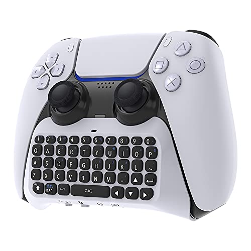 MENEEA Wireless Controller Keyboard for PS5, Bluetooth 3.0 Mini Portable Gamepad Chatpad with Built-in Speaker & 3.5MM Audio Jack for Playstation 5 Voice Chat Board for Messaging and Gaming Live Chat