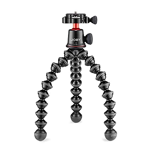 JOBY GorillaPod 3K Pro Kit, Includes Stand & BallHead with QR Plate, 6.Lb Load Capacity, Black/Charcoal/Red