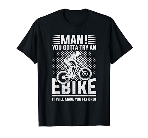 Funny Electric Bike Design E-Bike Makes you Fly T-Shirt