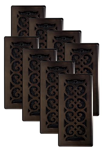 Decor Grates SPH410-RB-8 Scroll Floor Register, 4 x 10 Inches, Rubbed Bronze Finish, 8 Pack