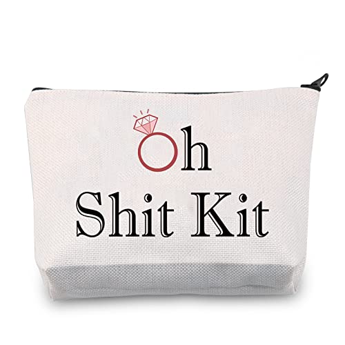 LEVLO Funny Bachelorette Kit Bags Bridal Shower Gift Oh Shit Kit Makeup Bag Wedding Party Cosmetic Bag Bridesmaid Makeup Pouch (Oh Shit Kit)