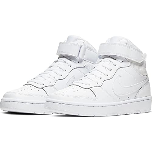 Nike Youth Court Borough Mid 2 (GS) CD7782 100 - Size 5.5Y White/White-White