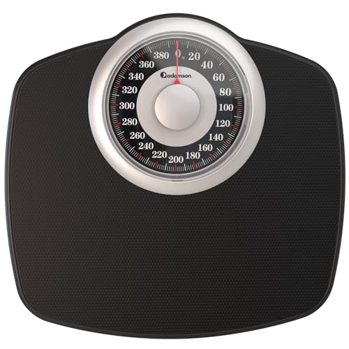 Adamson A25 Scales for Body Weight - Up to 400 LB - New 2024-5.3' Dial on 12.4' x 12' Platform - Anti-Skid Rubber Surface - High Precision Bathroom Scale Analog - Durable with 20-Year Warranty