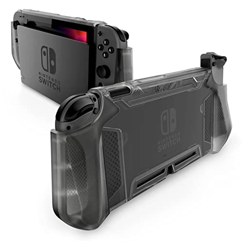 Mumba Dockable Case Compatible for Nintendo Switch, [Blade Series] TPU Grip Protective Cover Case with Ergonomic Design and Comfort Grip (FrostBlack)