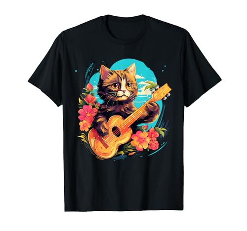 Ukulele Guitar Music Cat Playing Guitar T-Shirt