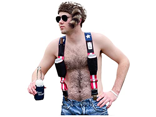 Muff Wader Men's Suspenders - Spenders for Men - Ideal for Tailgates, Parties & Casual Events - Tool Belt Suspenders - Tirantes para Hombre - Men Accesories - (Black, Small)