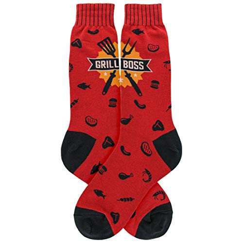 Foot Traffic Men's Novelty Socks, Grill Boss