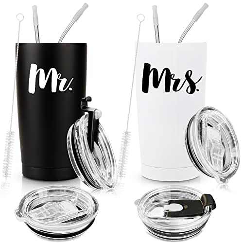 All Luxy Mr and Mrs Tumblers - Stylish Mr and Mrs Cups Gifts for Newlyweds - Future Mr and Mrs Wine Tumblers - Perfect His and Hers Newly Wedding Mugs Presents for the Couple