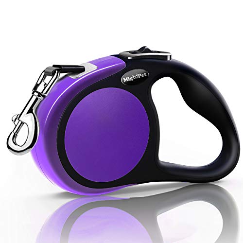 Heavy Duty Retractable Dog Leash-16ft Strong & Durable Walking Leash for S to L Dogs up to 45/115 lbs, Upgraded Lock System, Non Slip Grip, Tangle Free (Small/Medium, Purple)