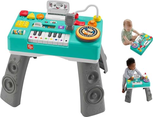 Fisher-Price Baby & Toddler Toy Laugh & Learn Mix & Learn DJ Table Musical Activity Center with Lights & Sounds for Infants Ages 6+ Months