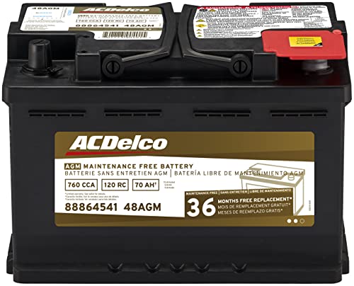 ACDelco silver, calcium Gold 48AGM 36 Month Warranty AGM BCI Group 48 Battery For Truck , Black