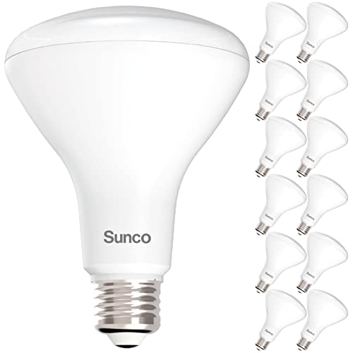 Sunco 12 Pack BR30 LED Bulbs, Indoor Flood Lights CRI93 11W Equivalent 65W 2700K Soft White 850 Lumens, E26 Base, 25000 Lifetime Hours Interior Home Residential Dimmable Recessed Can Light Bulbs - UL