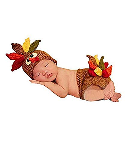 Lppgrace Photography Prop Baby Infant Costume Turkey Crochet Knitted Hat Diaper