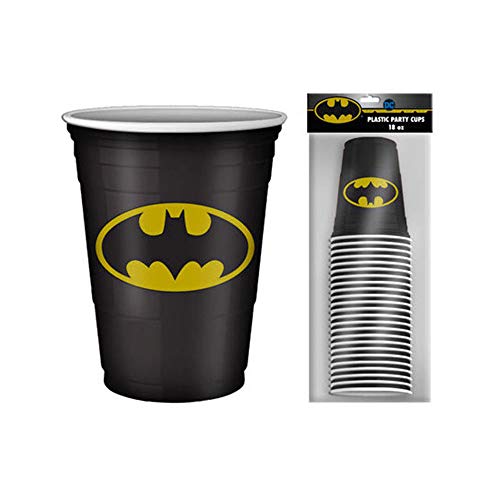 Silver Buffalo DC Comics Batman 20 Pack Disposable Plastic Party Drinking Cups, 18 Ounces