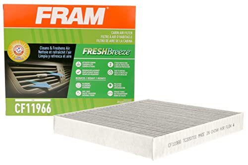 FRAM Fresh Breeze Cabin Air Filter with Arm & Hammer Baking Soda, CF11966 for Select Buick, Cadillac, Chevrolet and GMC Vehicles , white