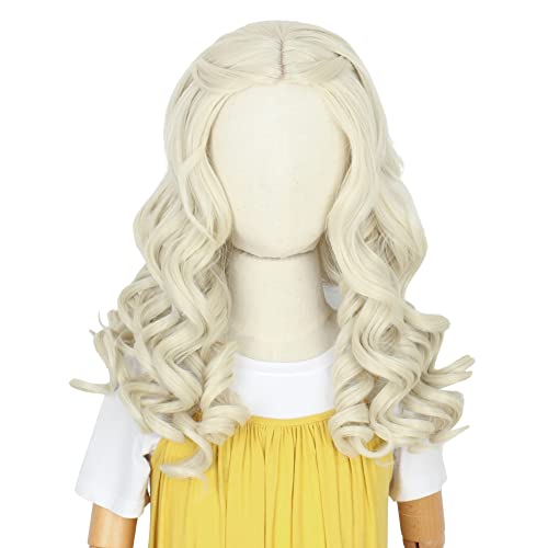 Yan Dream Princess Wig Platinum Blonde Wig Girls Costume Wig Long Curly Halloween Cosplay Wig