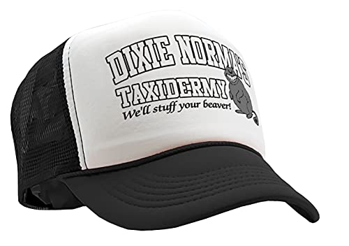 Dixie NORMAS Taxidermy - Funny Joke - Vintage Retro Style Trucker Cap Hat (Black)