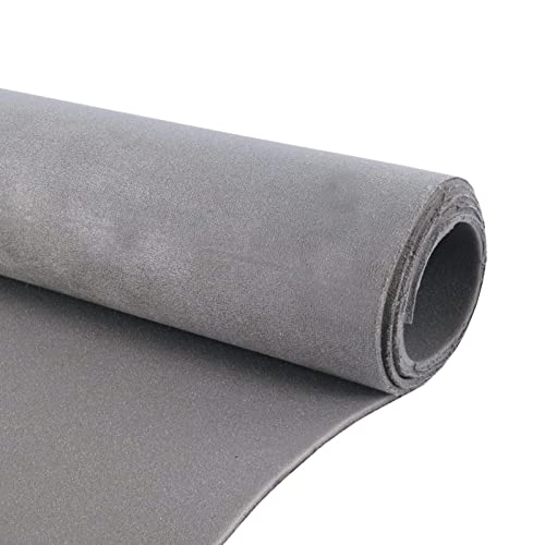 Suede Headliner Fabric with Foam Backing Material Automotive Micro-Suede Headliner Roof Fabric for Car RV Boat Home Interior Replacement Repair 60' Wide - Grey, 60' W×96' L