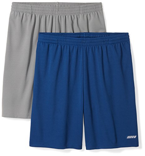 Amazon Essentials Men's Performance Tech Loose-Fit Shorts (Available in Big & Tall), Pack of 2, Grey/Navy, Large