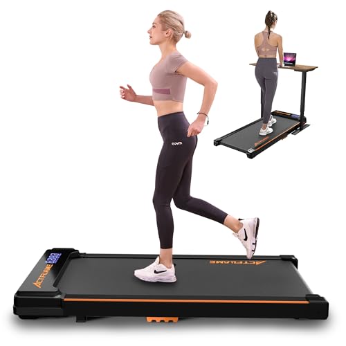 ACTFLAME Walking Pad Under Desk, Portable Treadmill for Home and Office, 2 in 1 Walking Pad with Remote Control 265LB Capacity, 2.5HP Compact Treadmill with LED Display for Walking and Running