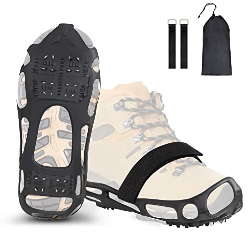 ZOMAKE Walk Traction Cleat for Walking on Snow and Ice Men Women Durable Anti Slip 24 Spikes Crampons for Shoes and Boots