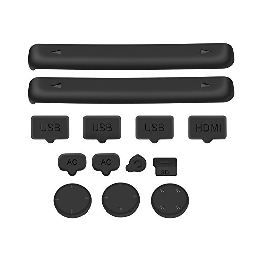 TNP Switch Dust Cover - Dust Proof Kit for Nintendo Switch / OLED - Dust Prevention Cover Case Pack with 11x Soft Rubber Plugs Set and 3x Thumb Grip Caps for Switch / OLED Joy Con