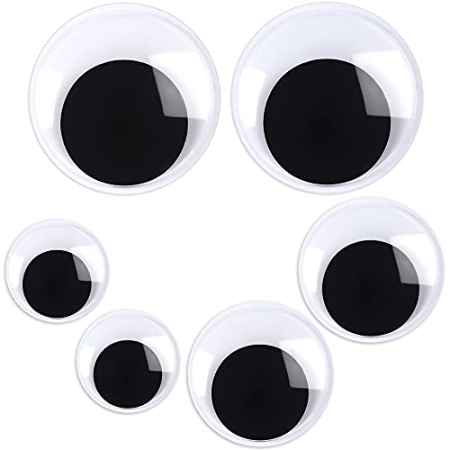 6 Pieces Googly Google Eyes Self Adhesive Googlie Craft Wiggle Eyes (2 Inches 3 Inches 4 Inches)