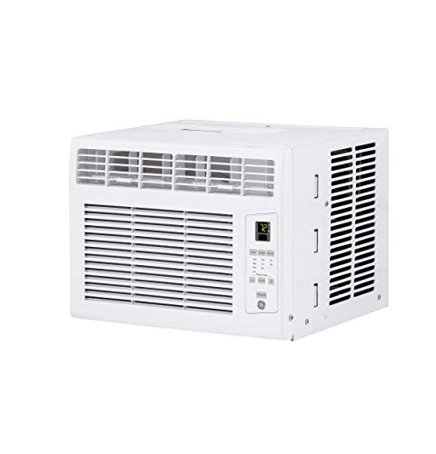 GE Electronic Window Air Conditioner 6000 BTU, Efficient Cooling for Smaller Areas Like Bedrooms and Guest Rooms, 6K BTU Window AC Unit with Easy Install Kit, White