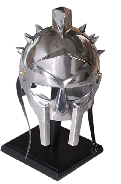 THOR INSTRUMENTS Antique Replica Full-Size Metal Gladiator Maximus Arena Helmet | Halloween Party Costumes | LARP Clothings Wearable Medieval Helmet