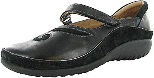 NAOT Footwear Women's Matai Maryjane Black Madras Lthr/Black Suede 9-9.5 M US