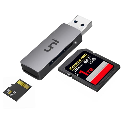 uni SD Card Reader, USB 3.0 SD Card Adapter High-Speed Micro SD Memory Card Reader Support SD/Micro SD/TF/SDHC/SDXC/MMC/UHS-I Card Compatible with Mac, Win, Linux, PC, Laptop, Chromebook, Camera
