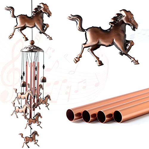 Horse Gifts for Women Mom Gift Wind Chimes for Outside Clearance Copper Windchimes Outdoors Patio Decor House Warming Gifts Outdoor Wind Chimes Garden Decor for Outside Porch Yard Decorations Outdoor