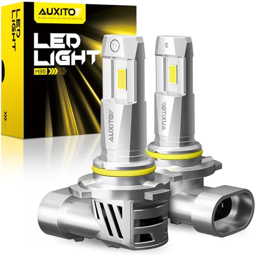 AUXITO 9005 LED Light Bulb, Real 1:1 Mini Size 20000LM 700% Ultra Brightness 6500K Cool White with Cooling Fan, HB3 Halogen Replacement Fog Light bulbs Plug and Play, Pack of 2