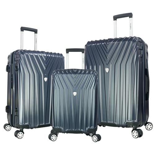 Olympia U.S.A. Voyager Expandable Hardcase Spinner Suitcase, 3-Piece Luggage Set, Navy