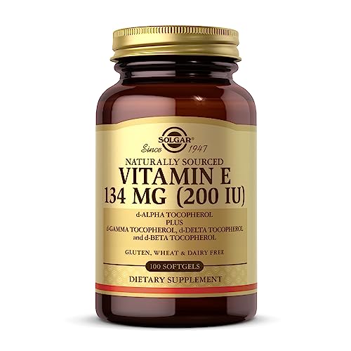 SOLGAR Vitamin E 200 IU - 100 Softgels - Natural Antioxidant, Immune System Support - Gluten Free, Dairy Free - 100 Servings