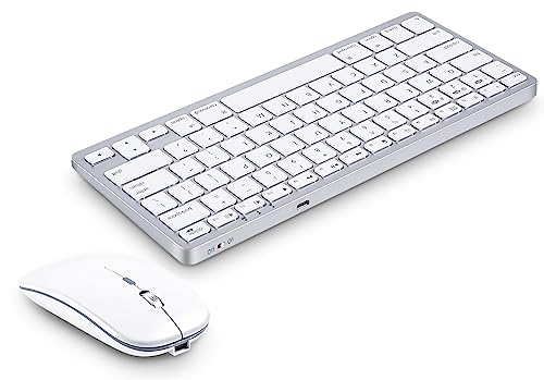 Wireless Keyboard and Mouse for Mac Windows Laptops Bluetooth Rechargeable Keyboards Mouse Compatible with Apple MacBook iMac Ipad Tablets