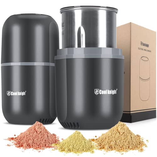 COOL KNIGHT Herb Grinder Electric Spice Grinder [Large Capacity/High Rotating Speed/Electric]- Electric Grinder for Spices and Herbs (Grey 2)