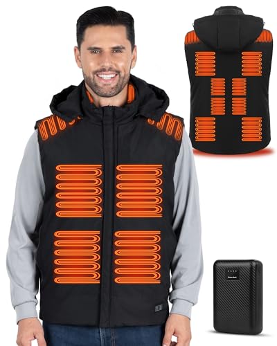 bailinghai Heated Vest for Men Women with Battery Pack Included, Lightweight Rechargeable Smart Heated Jackets for Men Women