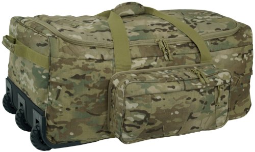 Mercury Tactical Gear Mini Monster Rolling Duffel Deployment, Wheeled Heavy Duty Travel Duffle Bag for Men & Women, Multi Cam Color, One Size